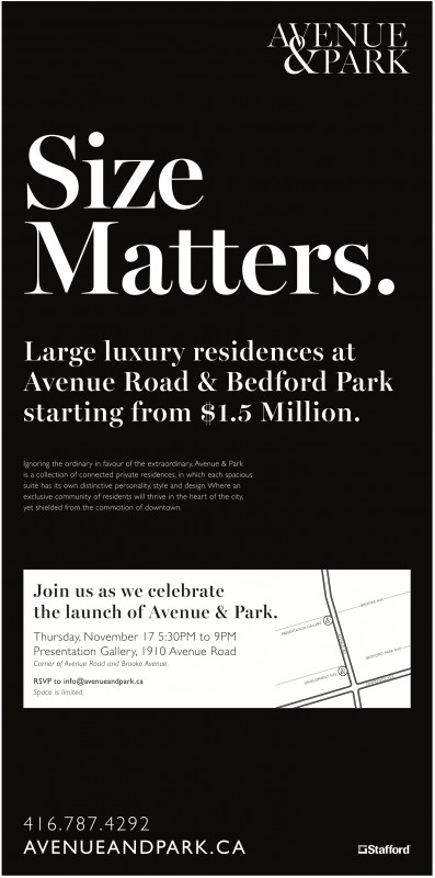 Avenue & Park: Size Matters                                            